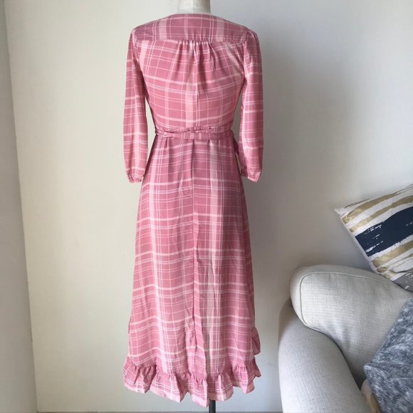 Francesca's Leticia Plaid Wrap Midi Dress - Picture 8 of 8
